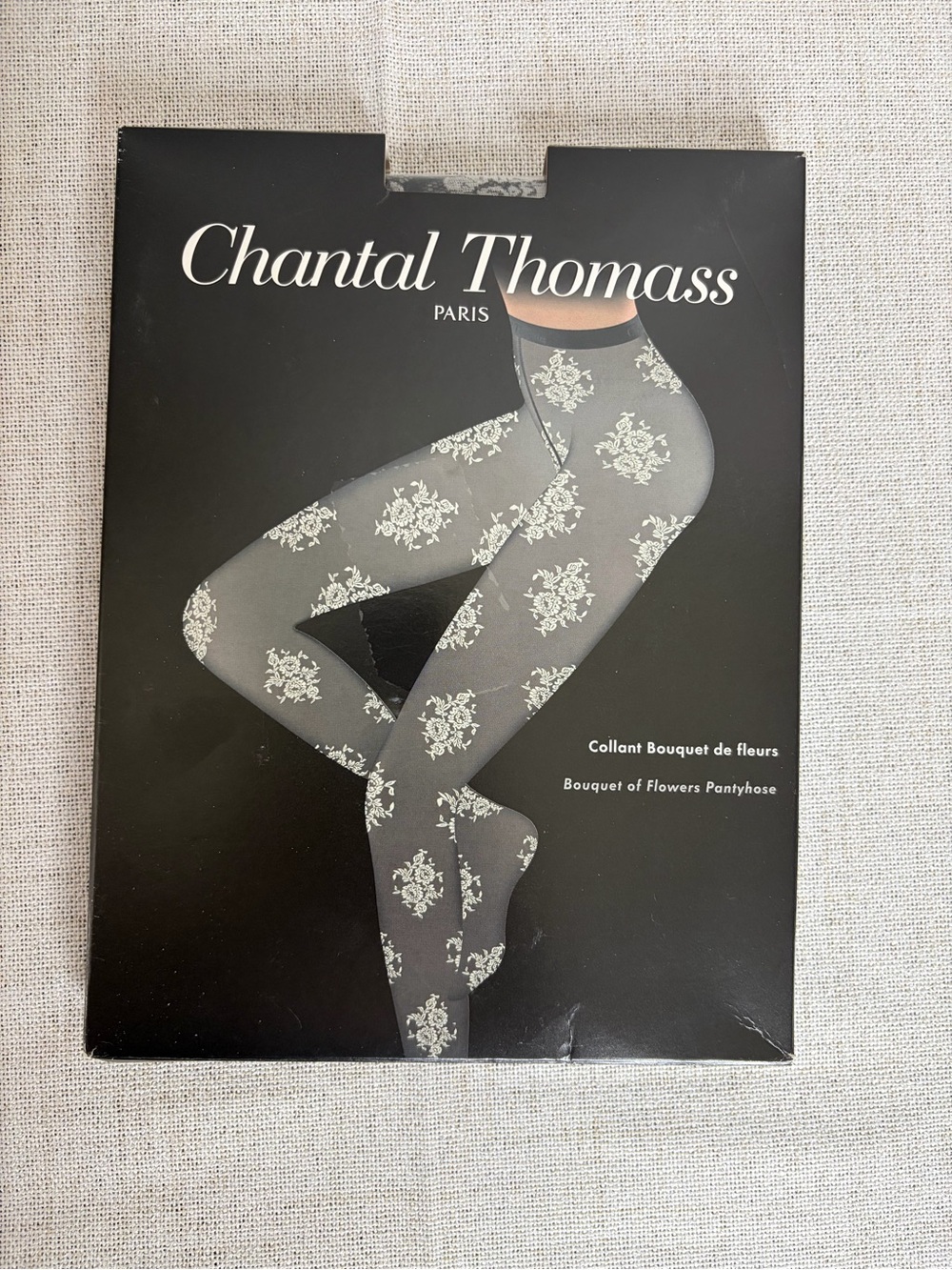 Chantal Thomass Bouquet of Flowers Sheer Patterned Tights - Black